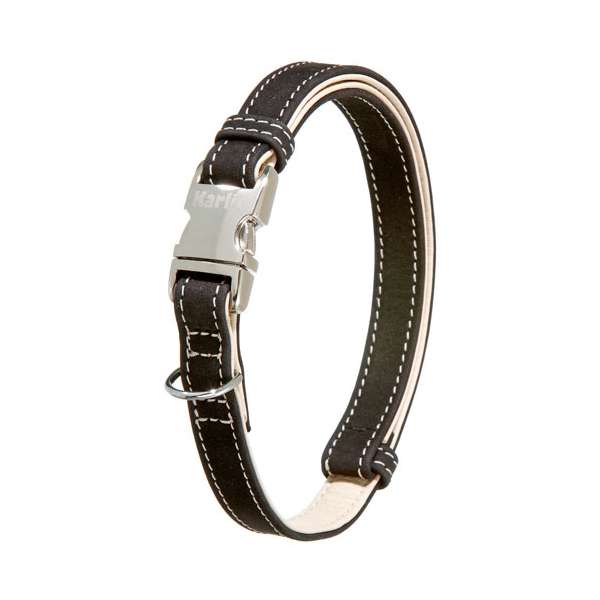 Karlie Buffalo Ultra Halsband - Schwarz/Hellbeige - 40 mm / 55-75 cm