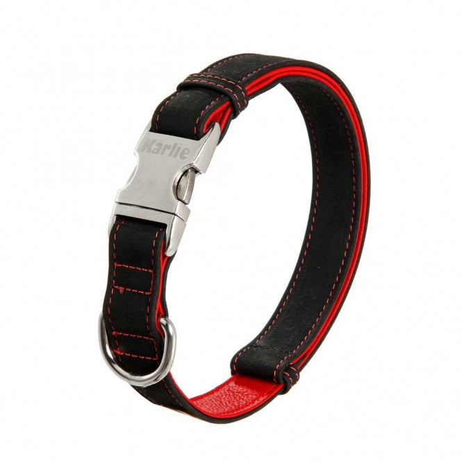 Karlie Buffalo Ultra Halsband - Schwarz/Rot - 25 mm / 45-65 cm