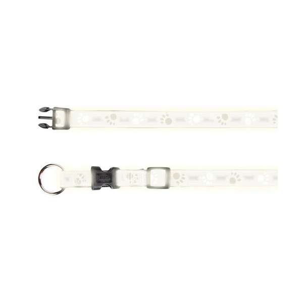 Trixie Halsband Silver Reflect - Pfotenmotiv - 22-35cm / 15mm