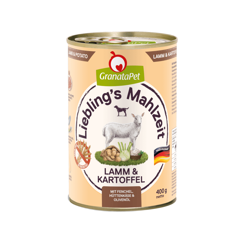 GranataPet Lieblings Mahlzeit Lamm & Kartoffel, Fenchel, Hüttenkäse und Olivenöl - 6x400g