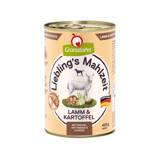 GranataPet Lieblings Mahlzeit Lamm & Kartoffel, Fenchel, Hüttenkäse und Olivenöl - 6x400g