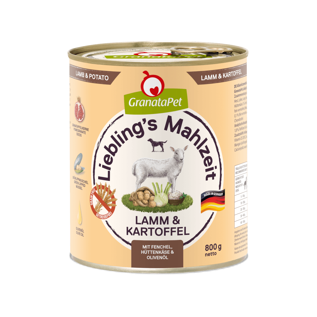 GranataPet Lieblings Mahlzeit Lamm & Kartoffel, Fenchel, Hüttenkäse und Olivenöl - 6x800g