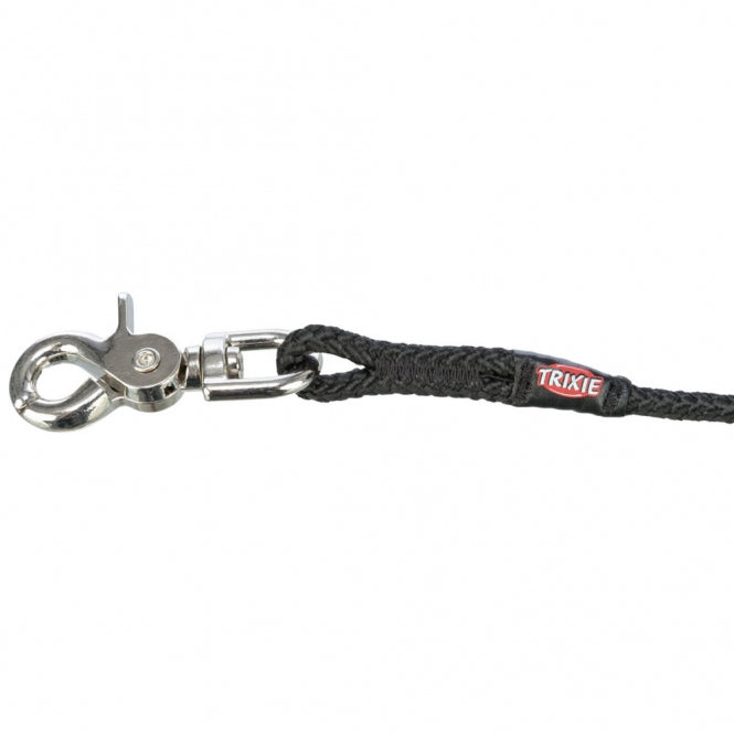 Trixie Schleppleine, rund aus Segeltau mit Trigger Snap Hook - schwarz - 10 m