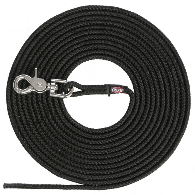 Trixie Schleppleine, rund aus Segeltau mit Trigger Snap Hook - schwarz - 5 m