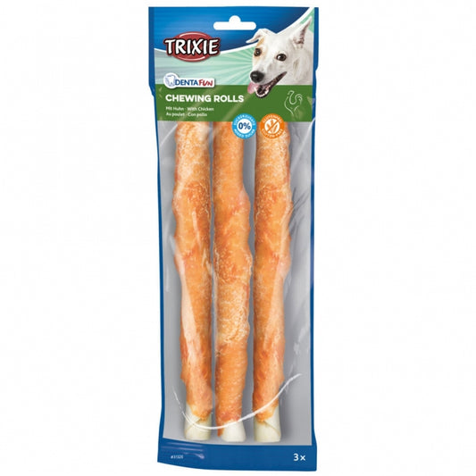 Trixie Denta Fun Chicken Chewing Rolls - 28cm / 3 Stück