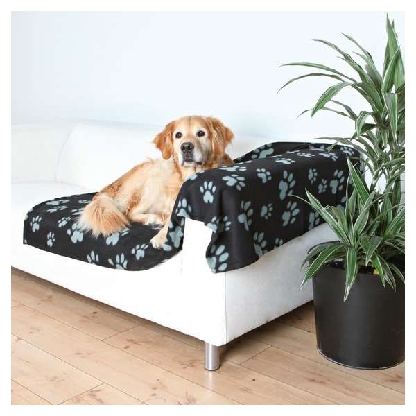 Trixie Fleecedecke Barney - 150x100cm, schwarz-grau