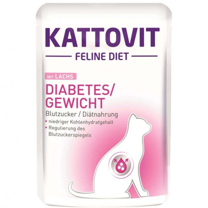 Kattovit PB Feline Diet Diabetes Lachs 24x85g