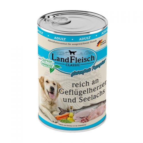 Landfleisch Classic Geflügelherzen & Seelachs mit Gartengemüse - 6x400g