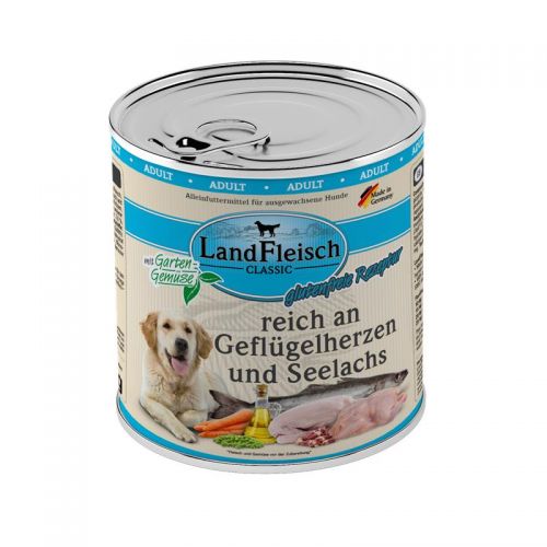 Landfleisch Classic Geflügelherzen & Seelachs mit Gartengemüse - 6x800g