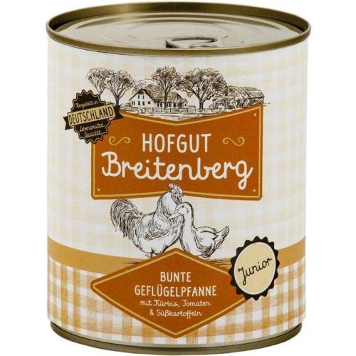 Hofgut Breitenberg Junior Bunte Geflügelpfanne mit Kürbis, Tomaten & Süßkartoffeln - 6x800g