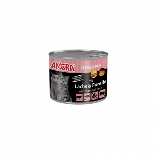 Amora Cat Fleisch Pur mit Lachs & Forelle - 6x400g