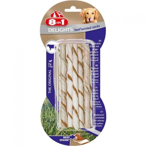 8in1 Delights Beef Twisted Sticks - 10 Stück