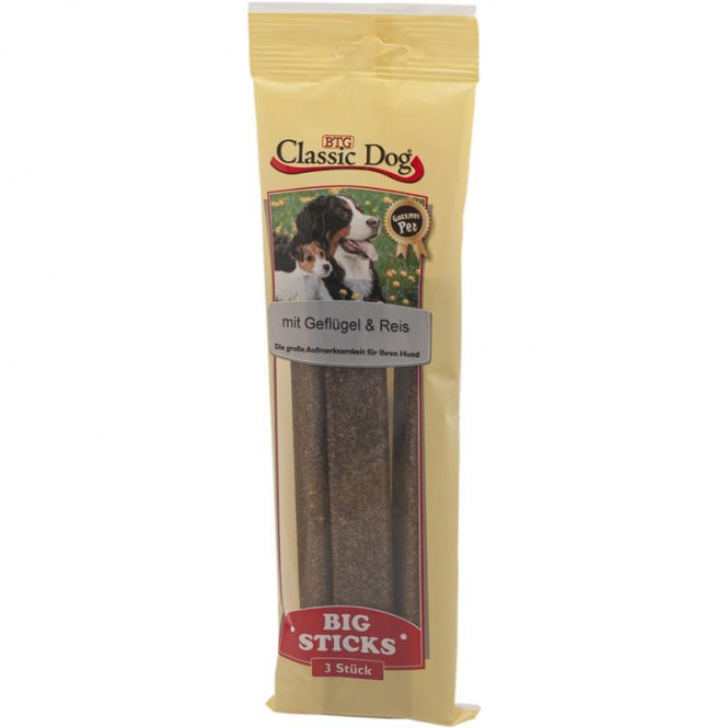 Classic Dog Big Sticks Geflügel & Reis - 16 x 3er Pack