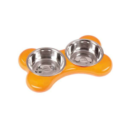 Karlie Flamingo The Bone Bowl Doppelnapf - 2 x 1.500 ml - Orange