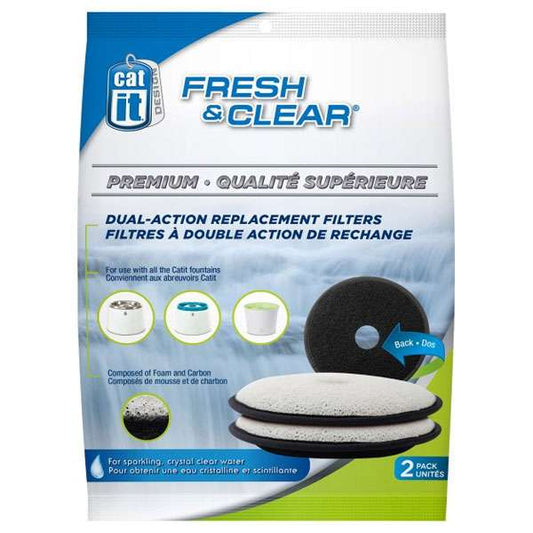 Catit Premium-Ersatzfilter für Fresh&Clear Trinkbrunnen, 2er Set