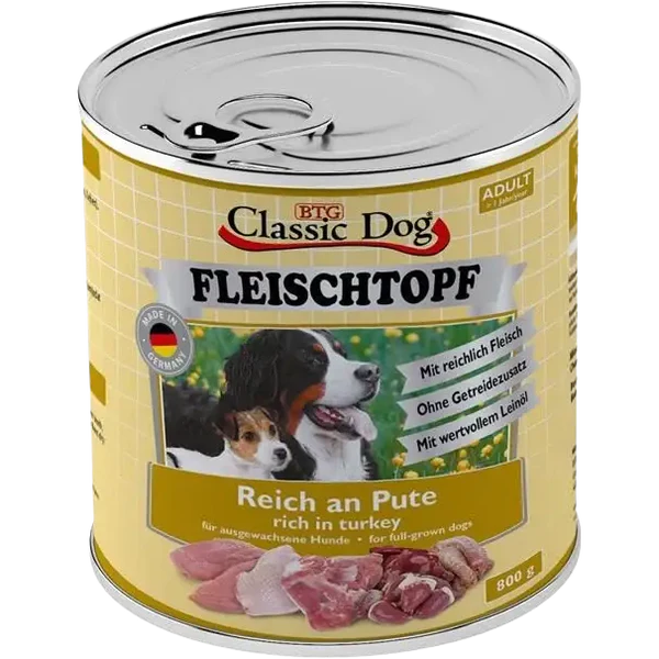 Classic Dog Fleischtopf Pute 6x800g