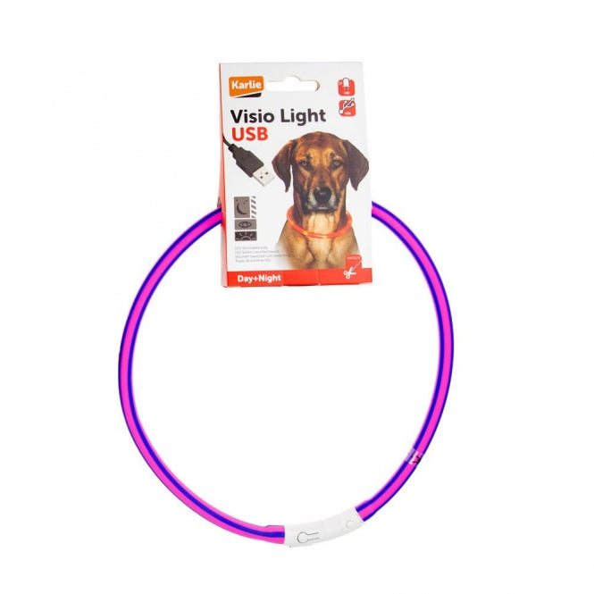 Karlie Visio Light LED-Leuchtschlauch mit USB - Gestreift - violett-pink