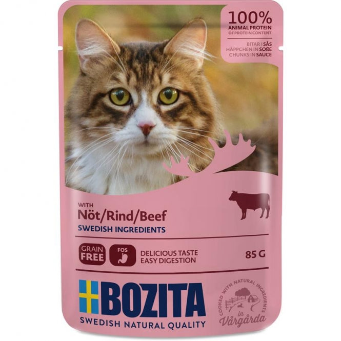 Bozita Pouch Häppchen in Soße mit Rind 12x85g