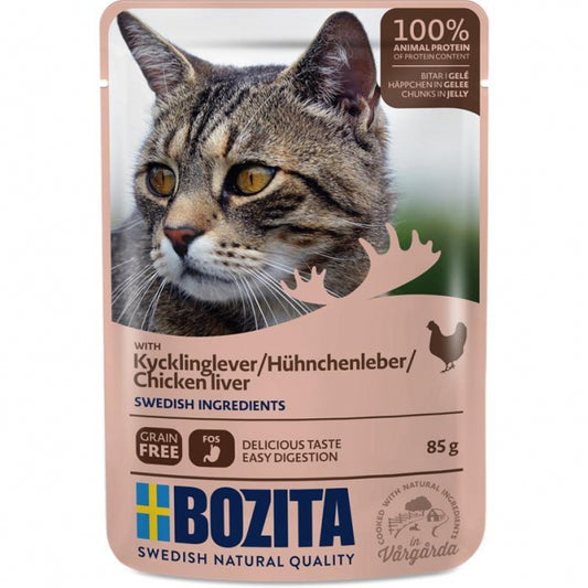 Bozita Pouch Häppchen in Gelee mit Hühnchenleber 12x85g