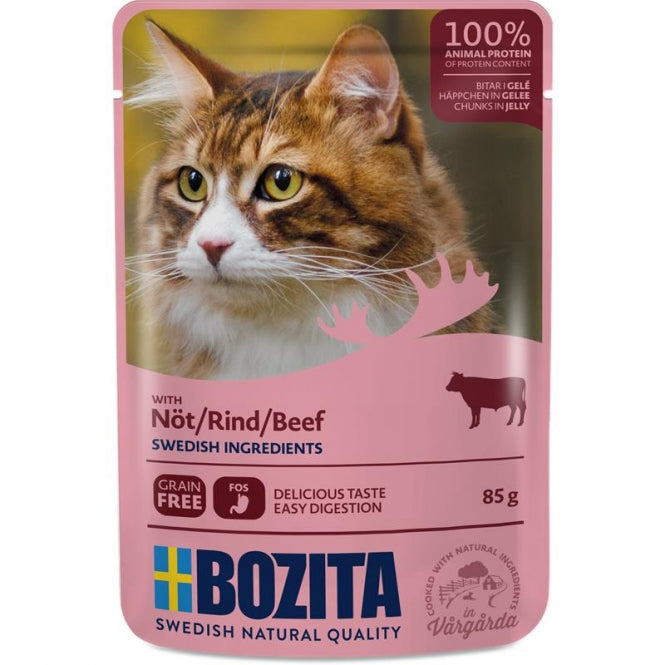 Bozita Pouch Häppchen in Gelee mit Rind 12x85g