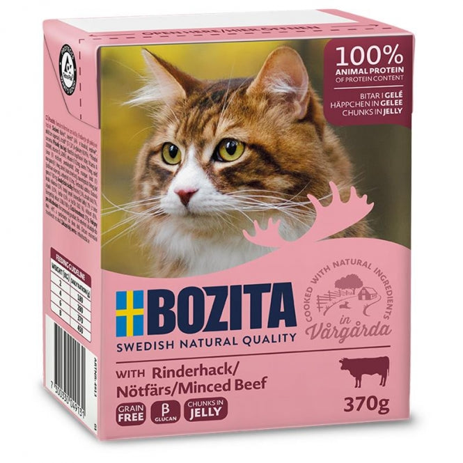 Bozita Cat Tetra Recard Häppchen in Gelee Rinderhack 6x370g