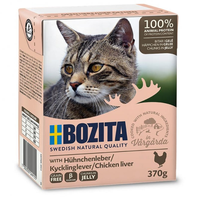 Bozita Cat Tetra Recard Häppchen in Gelee Hühnchenleber 6x370g