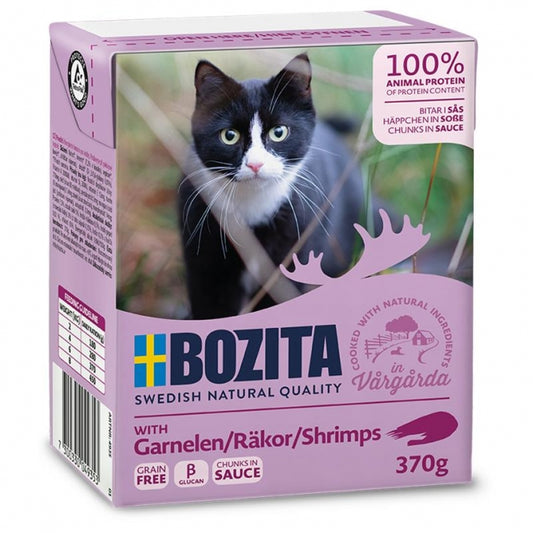 Bozita Cat Tetra Recard Häppchen in Soße Garnelen 6x370g