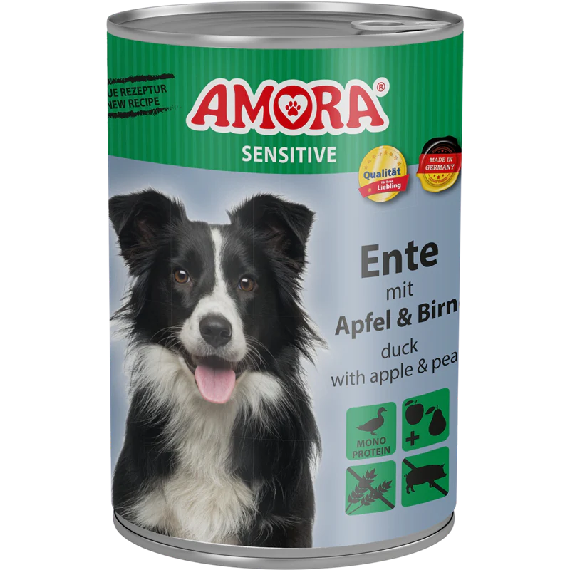 AMORA Sensitive Ente, Apfel & Birne - 6x400g