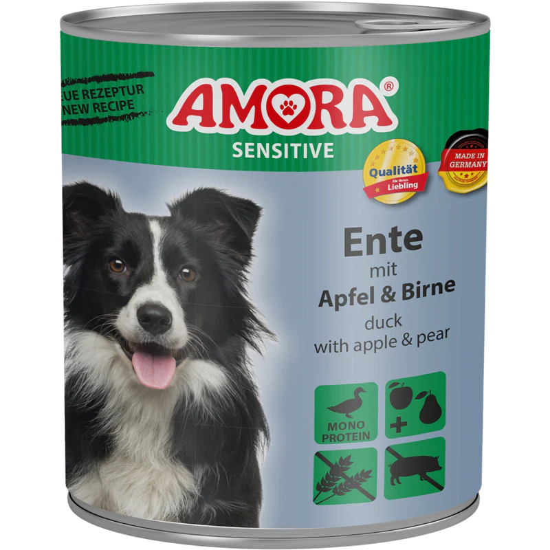 AMORA Sensitive Ente, Apfel & Birne - 6x800g