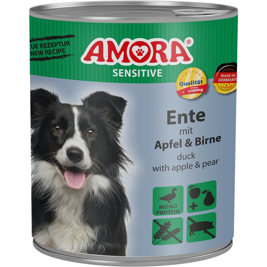 AMORA Sensitive Ente, Apfel & Birne - 6x800g