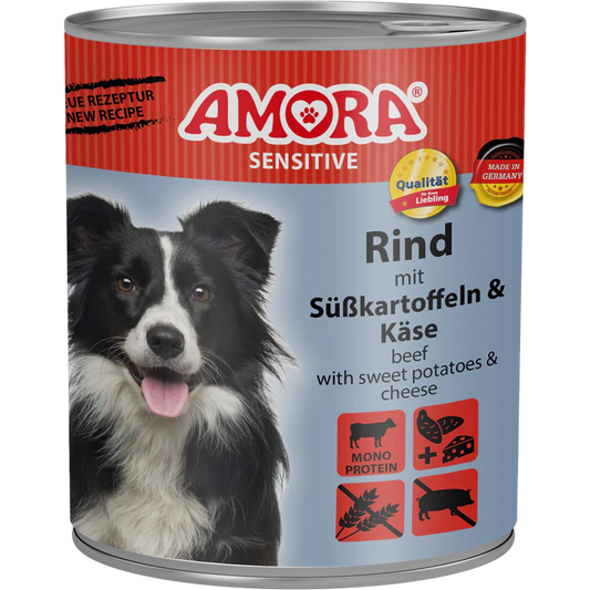 AMORA Sensitive Rind & Süßkartoffel - 6x800g