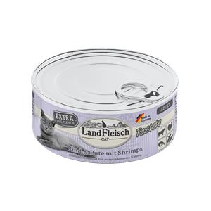 Landfleisch Cat Adult Pastete Rind, Pute & Shrimps - 6x100g