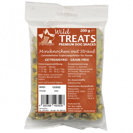 Wild Treats Miniknochen getreidefrei Strauss - 200g