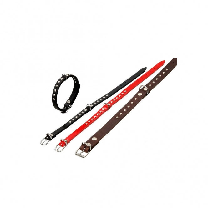 Karlie RONDO Halsband mit Ziernieten - Rot - 32cm / 10mm