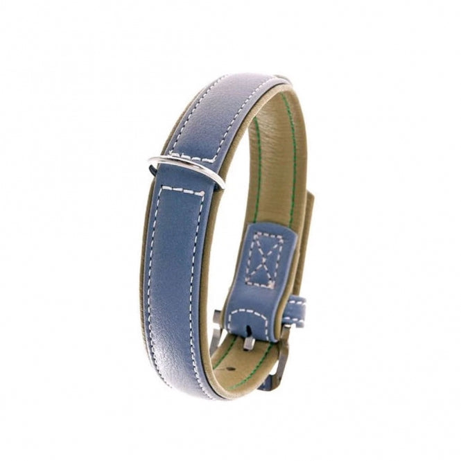 Karlie Vintage Trend Halsband - Rauchblau/Moosgrün - 60cm / 40 mm