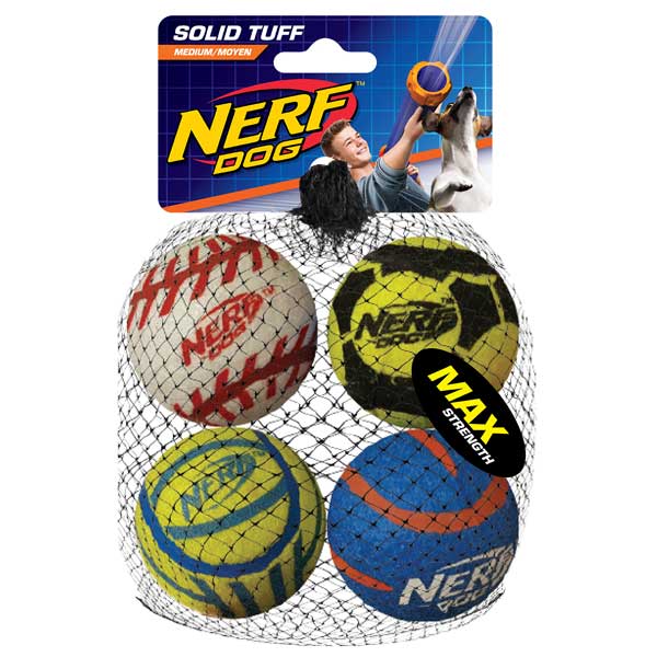 NERF DOG Tennis Balls megastark - 6,4 cm / 4 Stück