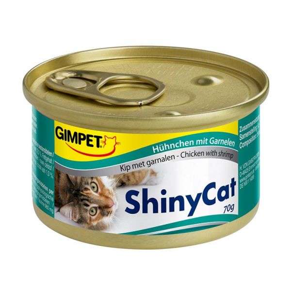 GimCat ShinyCat Hühnchen mit Garnelen 24x70g