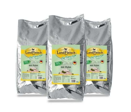 Landfleisch Softbrocken mit Huhn - 3x5 kg