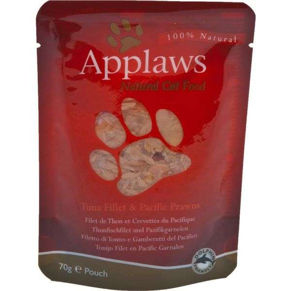 Applaws Cat Frischebeutel Thunfischfilet & Pazifikgarnelen 12x70g