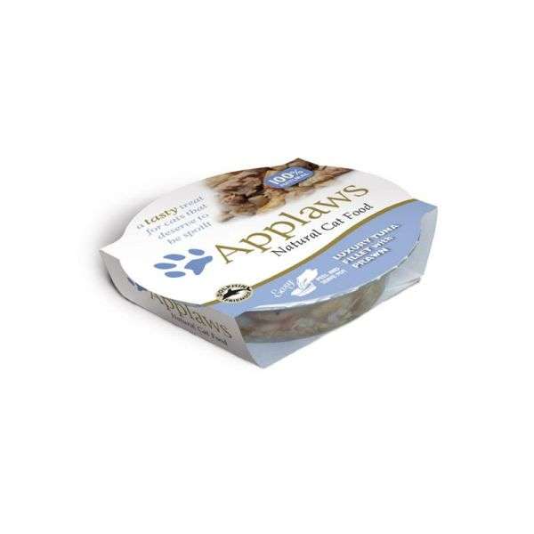 Applaws Cat Pots mit luxuriösem Thunfischfilet und Garnelen 10x60g